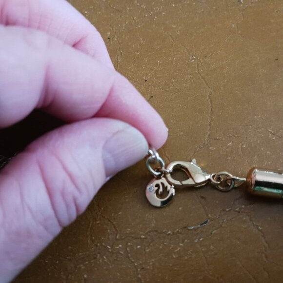 Gloria Vanderbilt Gold Tone Multi Color Rhinestone Encrusted Necklace - Picture 5 of 7